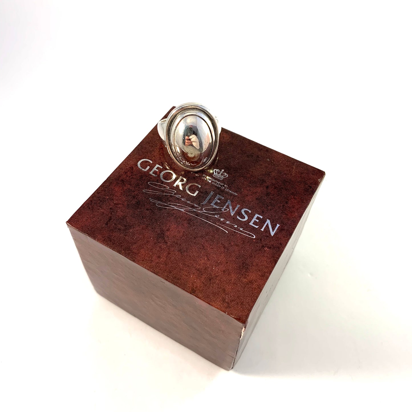 Georg Jensen, design 46a Harald Nielsen, Denmark. Mid Century Sterling Silver Ring. Boxed.