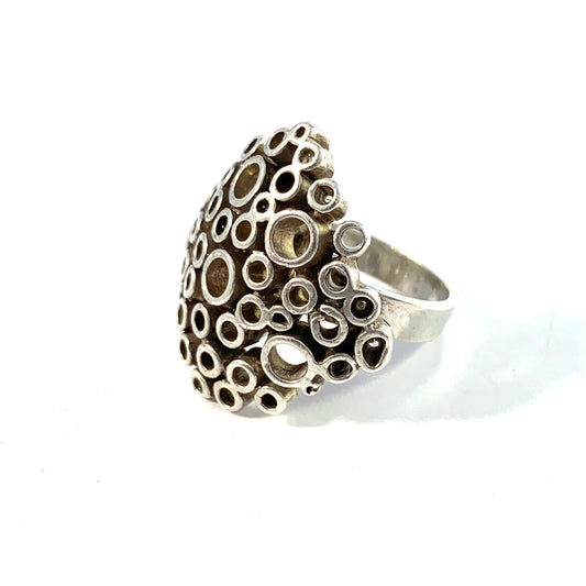 Erik Granit, Finland 1971 Modernist Sterling Silver Ring.