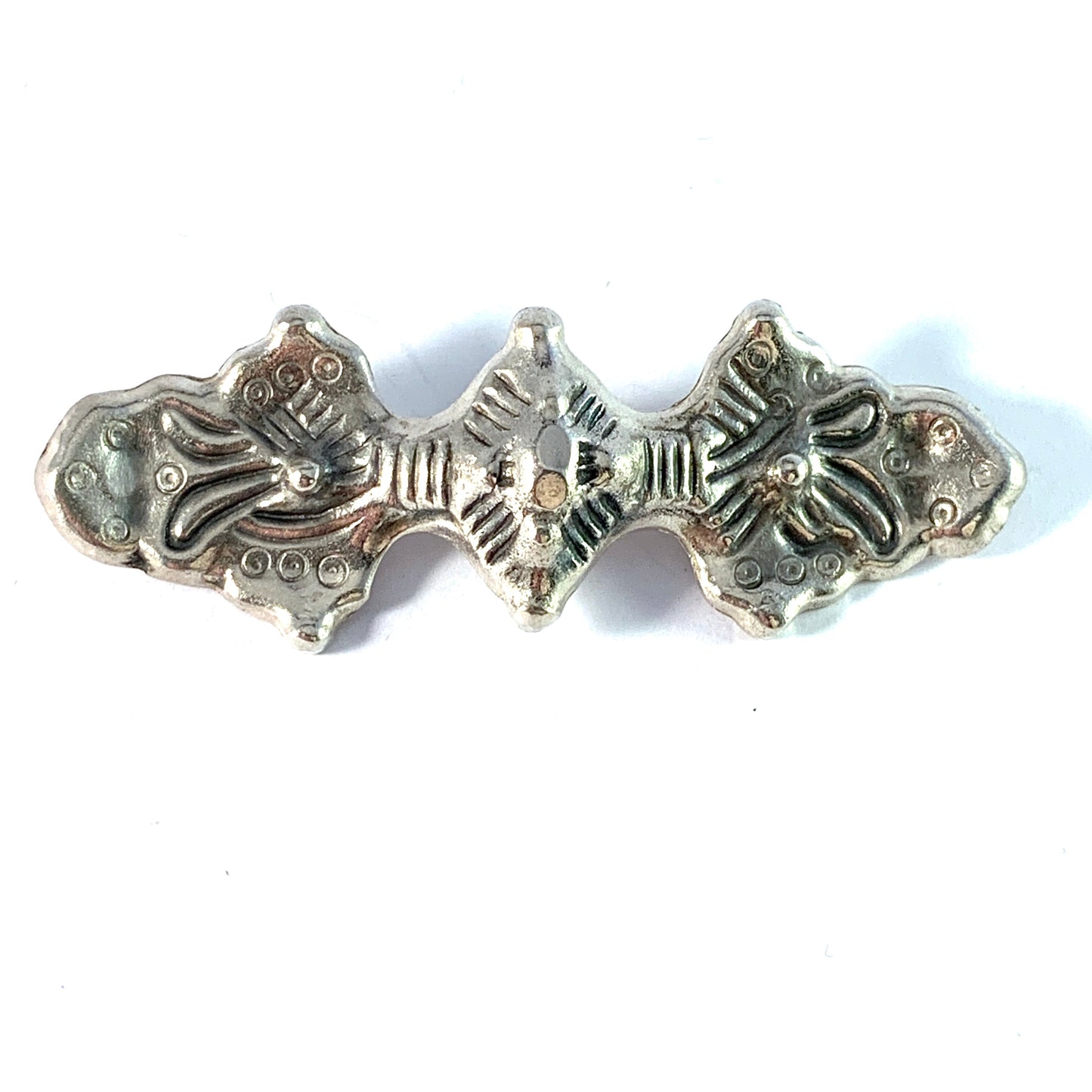 Maker MHS, Scandinavia. Vintage Viking Copy Solid 830 Silver Brooch Pin.