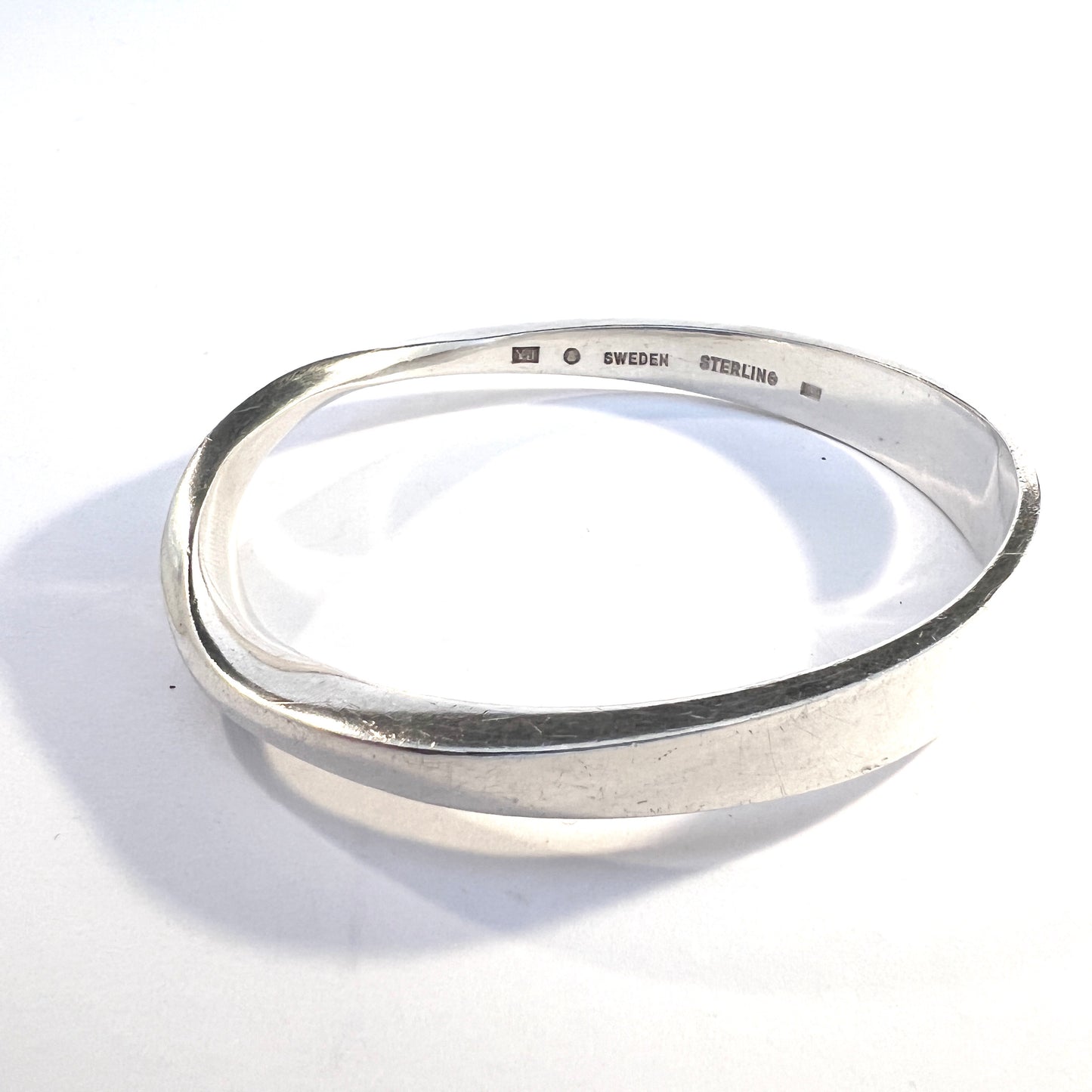 Stockholm, Sweden 1975. Chunky Sterling Silver Bangle Bracelet.