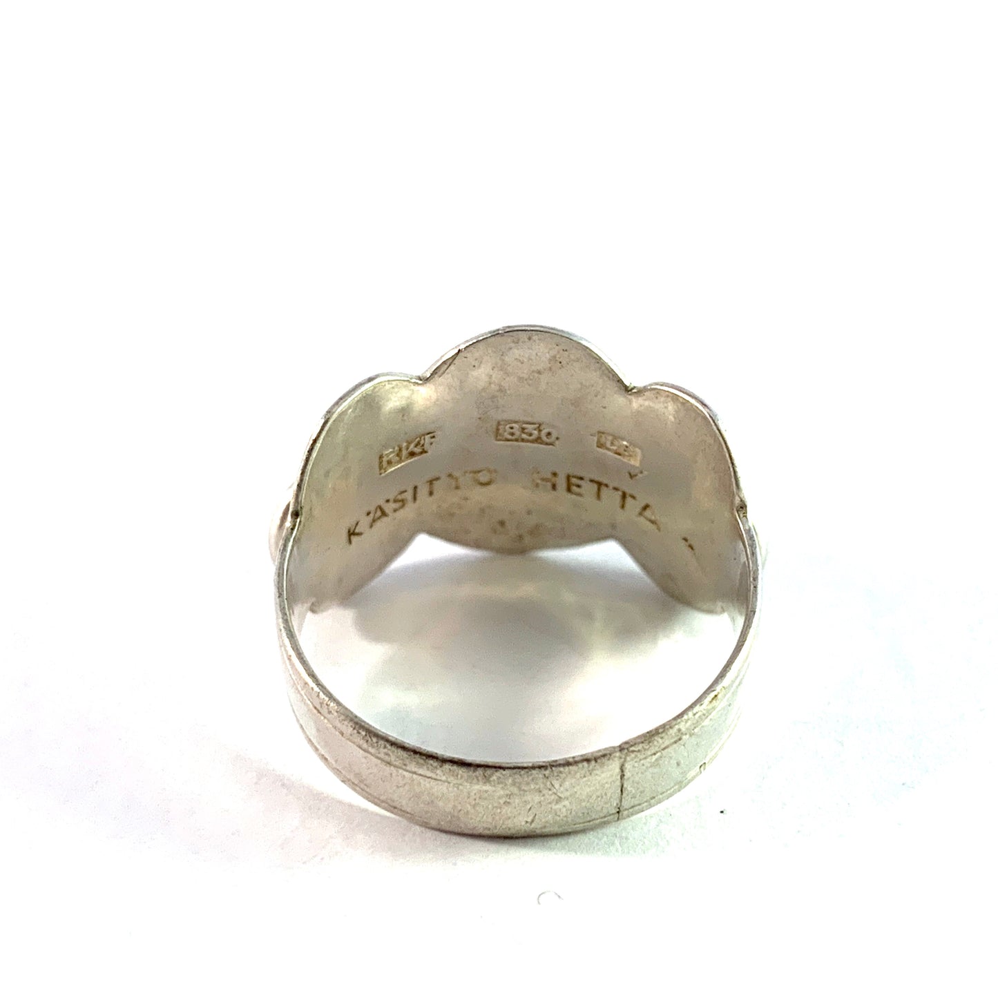 Finland, Vintage Solid Silver Traditional Sami Laplander Ring.