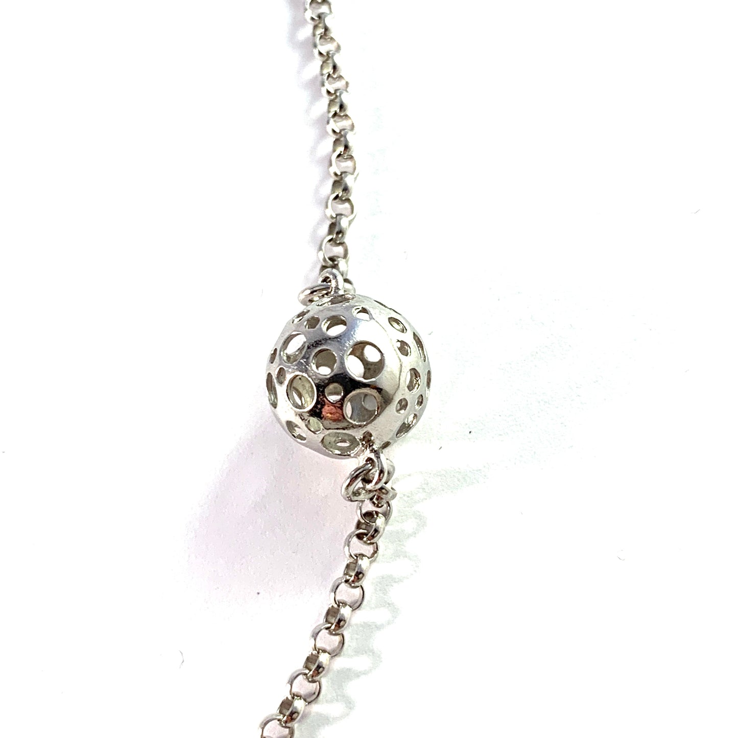 Liisa Vitali for Kultakeskus, Finland Vintage Sterling Silver Sphere Necklace.