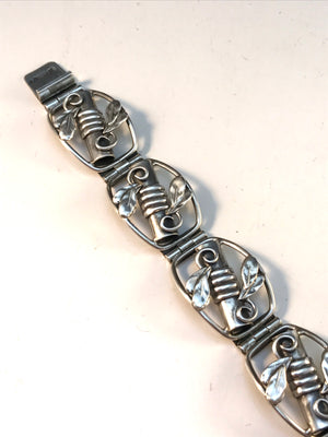 Kaplan, Stockholm year 1952 Solid Silver Panel Bracelet. 33.8gram.