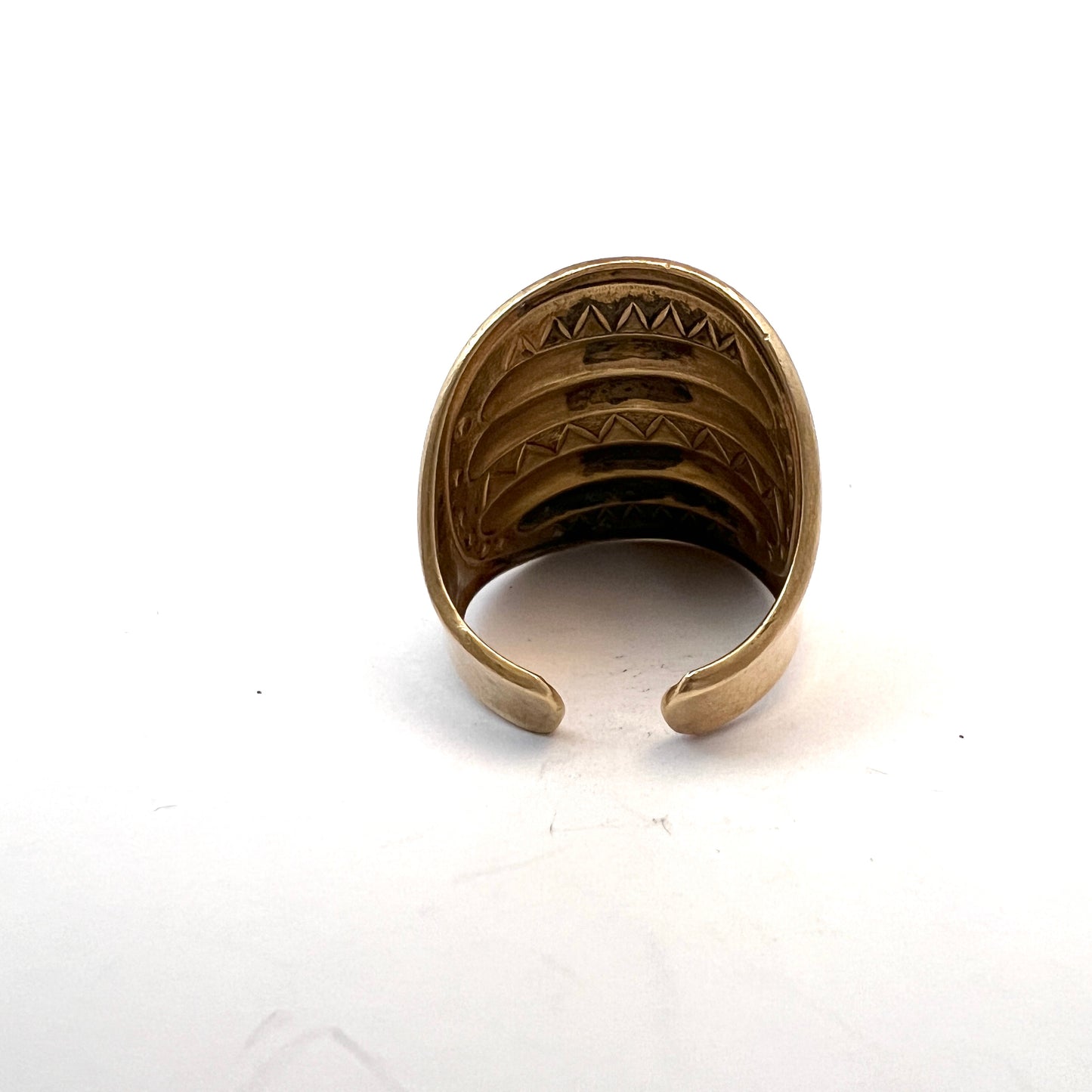 Kalevala Koru, Finland. Vintage Bronze Traditional Shield Ring.