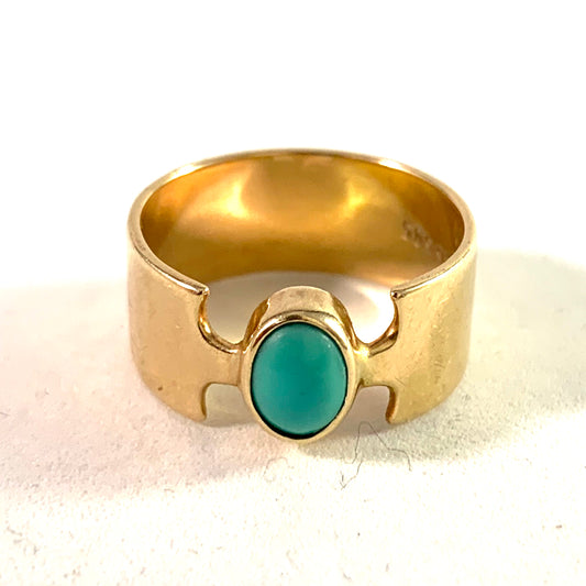 Denmark Vintage 14k Gold Turquoise Ring