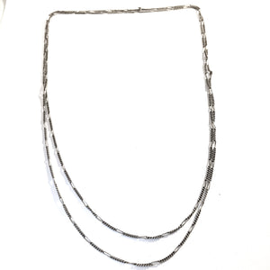 Germany c year 1900. Antique 830 Silver 67 inch Longuard Chain Necklace. Makers Mark
