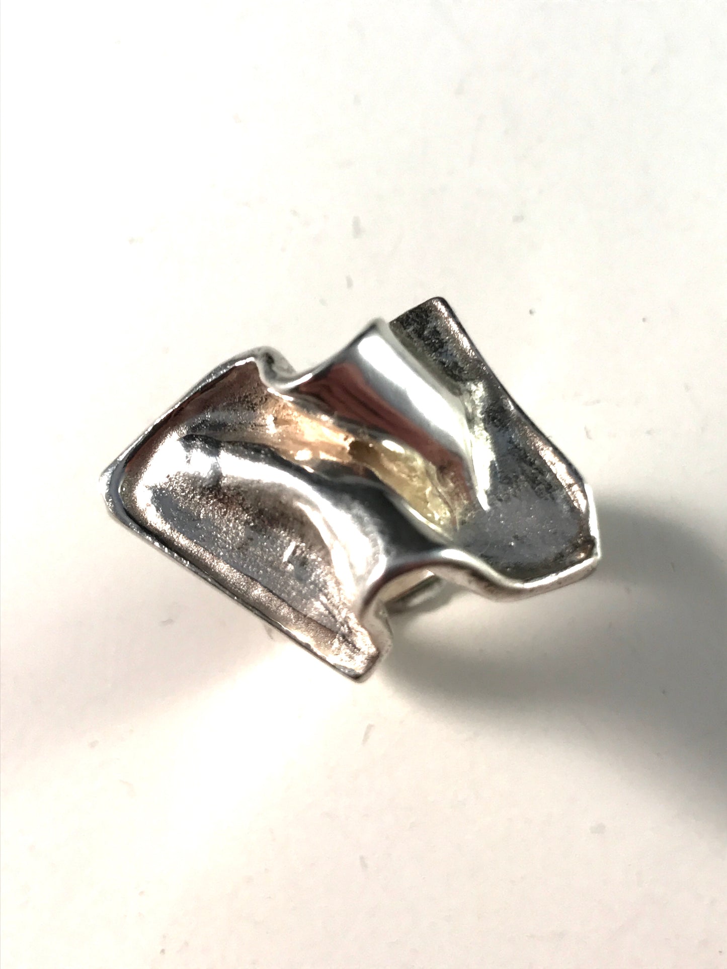 Gson Liedholm Sweden 1970s Modernist Sterling Silver Ring. Excellent. Signed