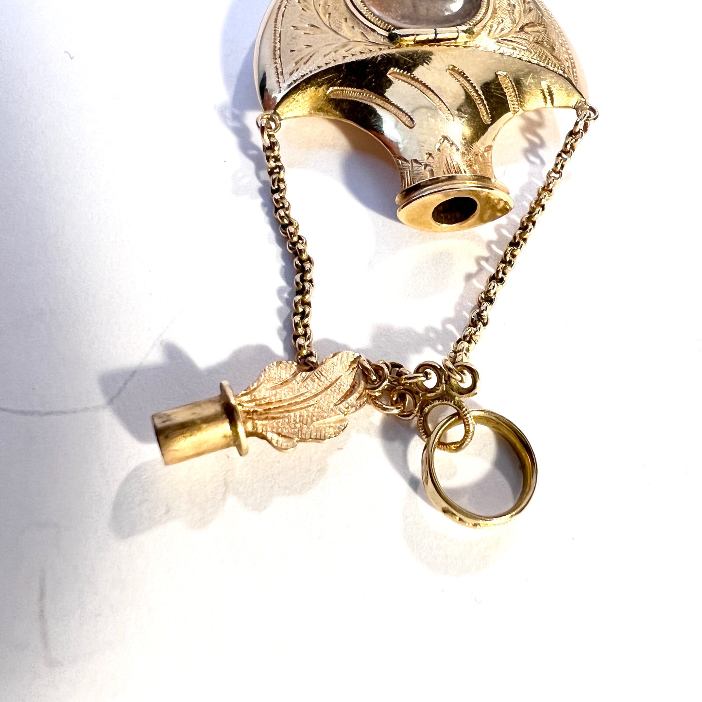 Carl Neuendorf, Sweden year 1837-89 Antique Victorian 18k Gold Ex-voto Relic Locket Pendant.