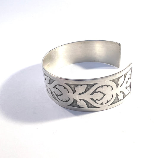 Liljesten & Wallins, Sweden 1961. Vintage Sterling Silver Cuff Bracelet.