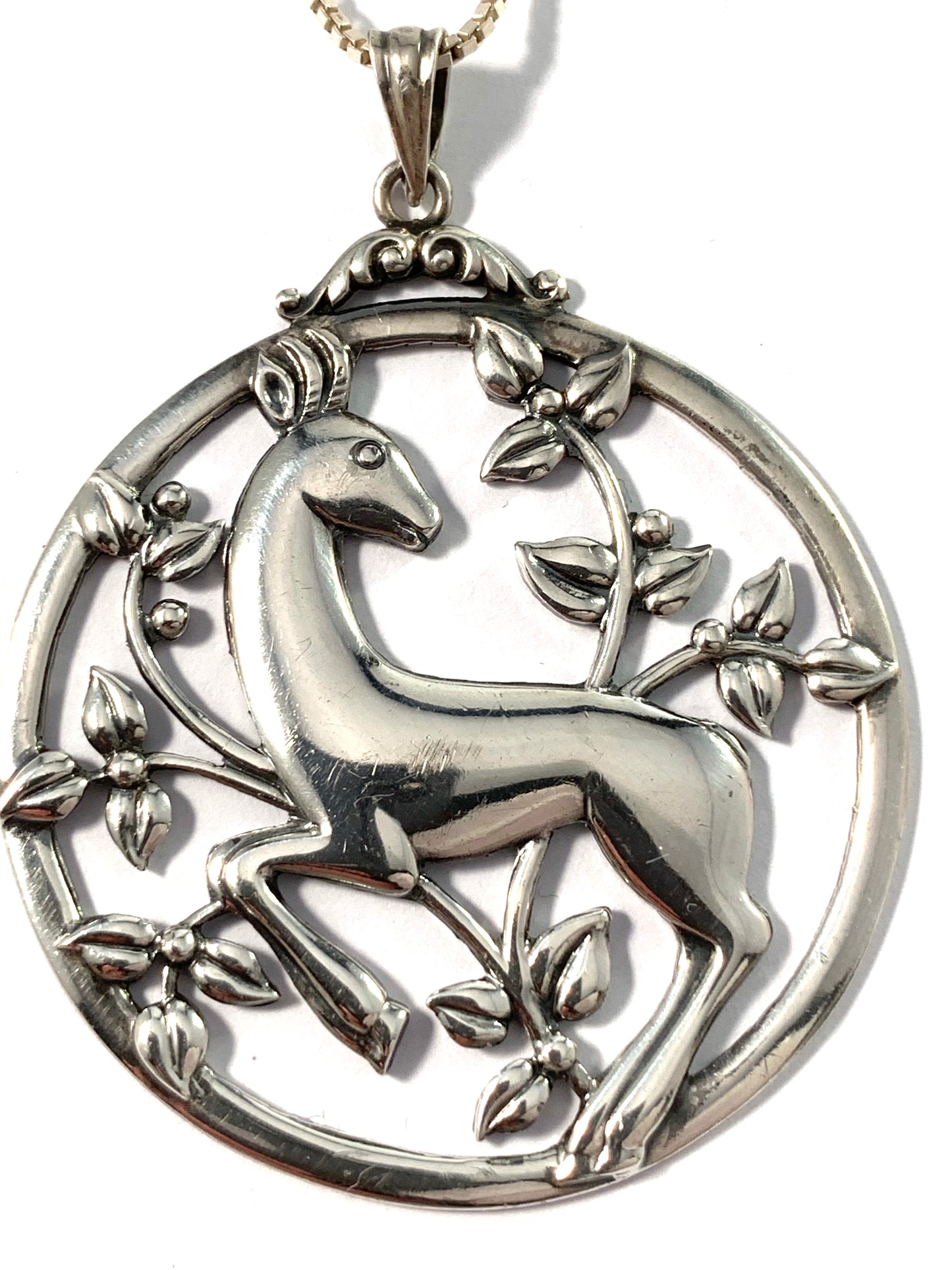 G Dahlgren, Sweden 1948. Sterling Silver Pendant Necklace.
