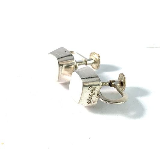 Sigurd Persson for Stigbert, Sweden 1956 Iconic Cube Design Sterling Silver Earrings