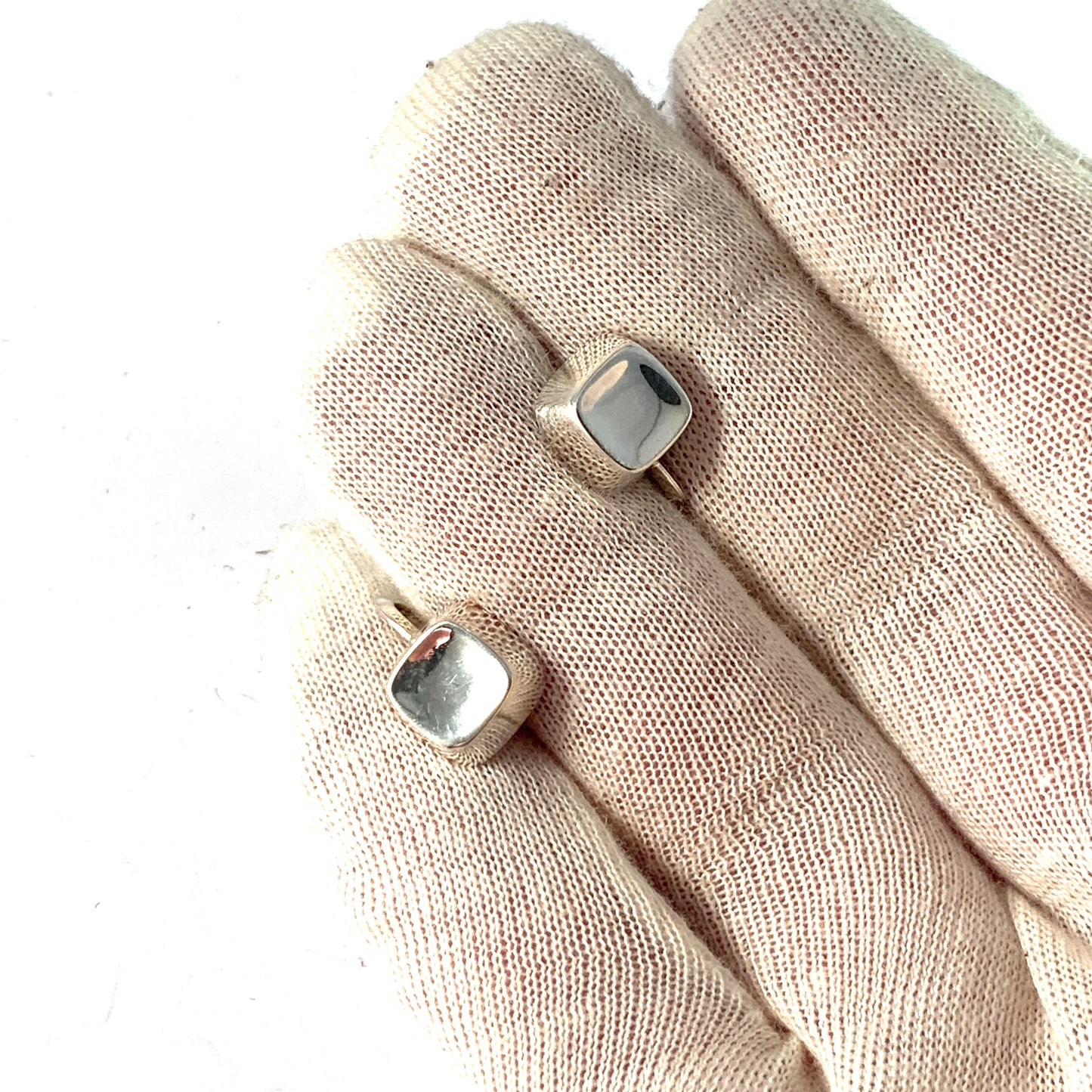 Sigurd Persson for Stigbert, Sweden 1956 Iconic Cube Design Sterling Silver Earrings