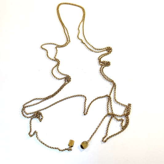 Sweden year 1827. Antique Georgian 18k Gold 60" Longuard Chain Necklace.