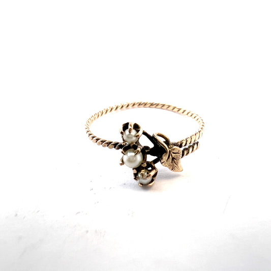 Antique 14k Gold Seed Pearl Ring.