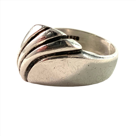 Hans Hansen, Denmark Mid Century Modern Sterling Silver Ring.
