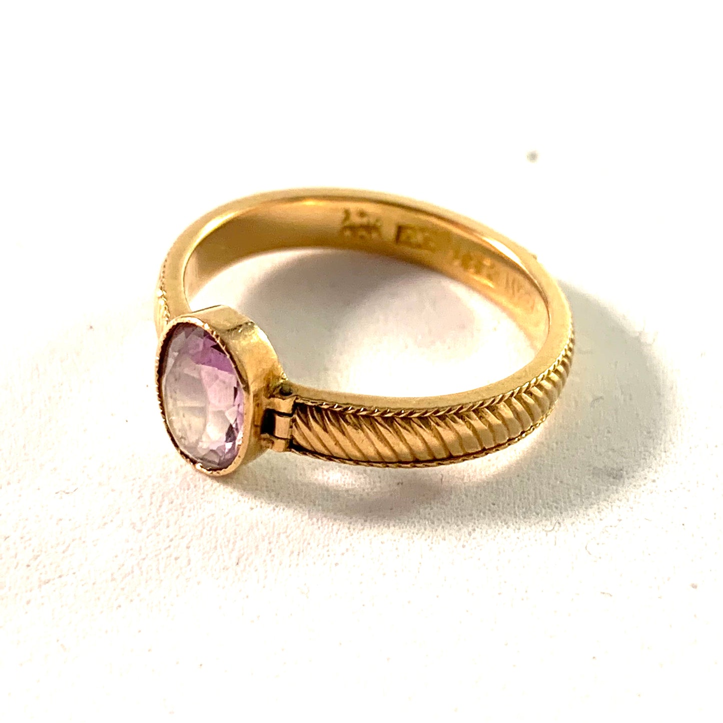 Adolf Sjöbeck, Sweden year 1827 Georgian 18k Gold Mourning Ring