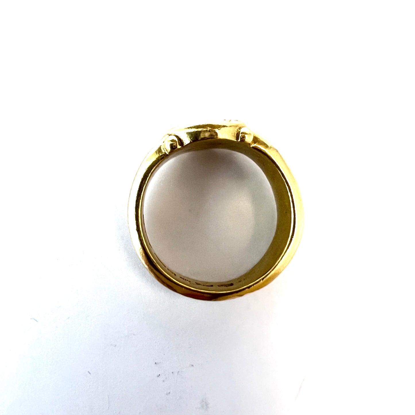 Bengt Hallberg, Sweden. Vintage 18k Gold Viking Copy Ring. God Odin.