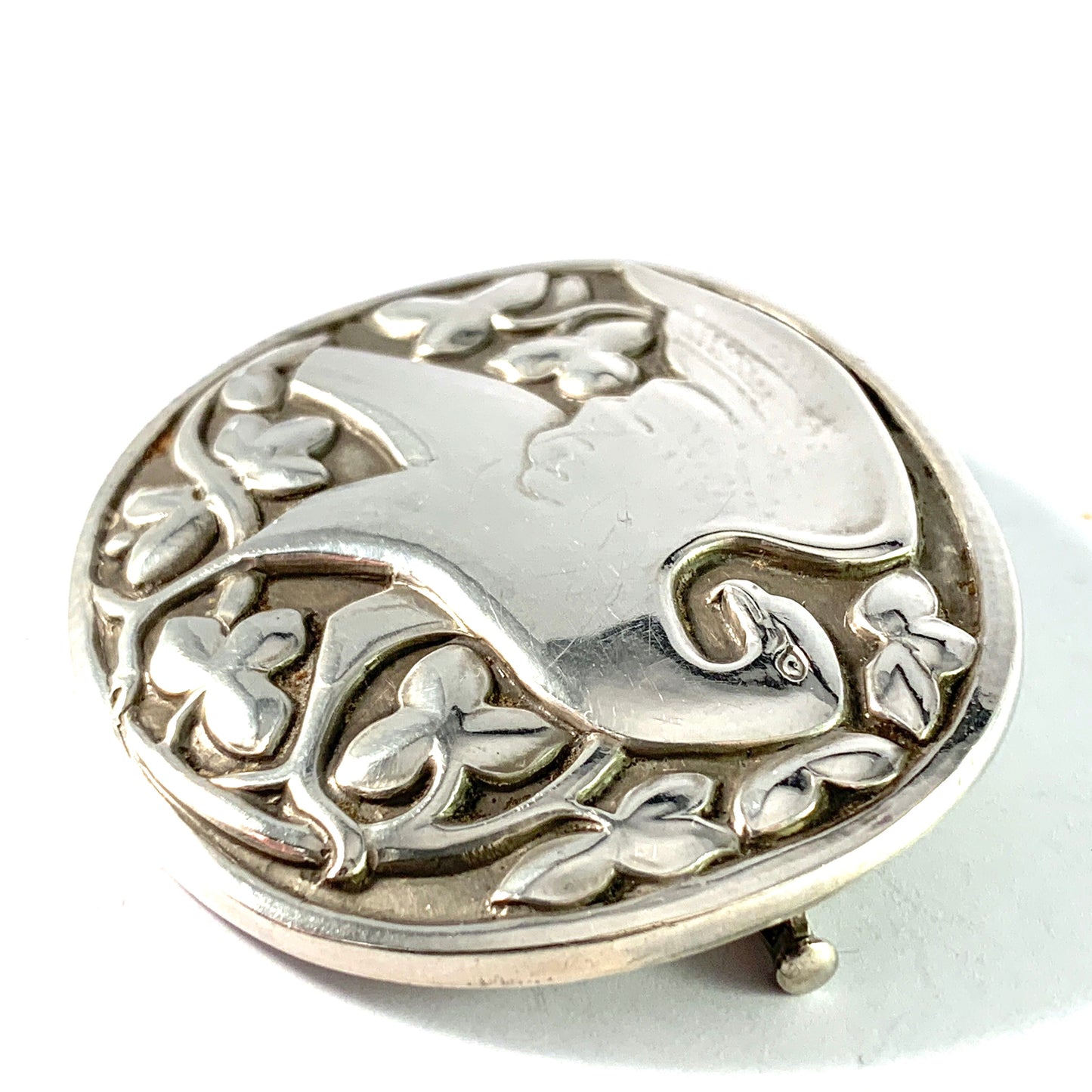 Georg Jensen 1933-44, designer Kristian Moehl-Hansen Large Sterling Silver Eagle Brooch.