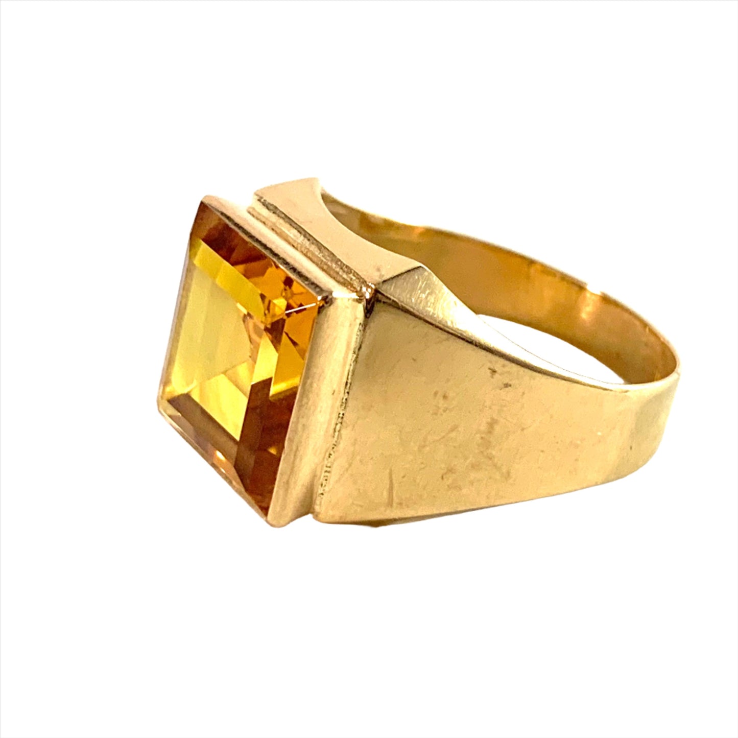 Kaplan, Stockholm year 1962, 18k Gold Citrine Unisex Ring.