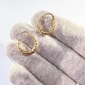 K & E Carlson, Sweden 1940s. Vintage 18k Gold Earrings.
