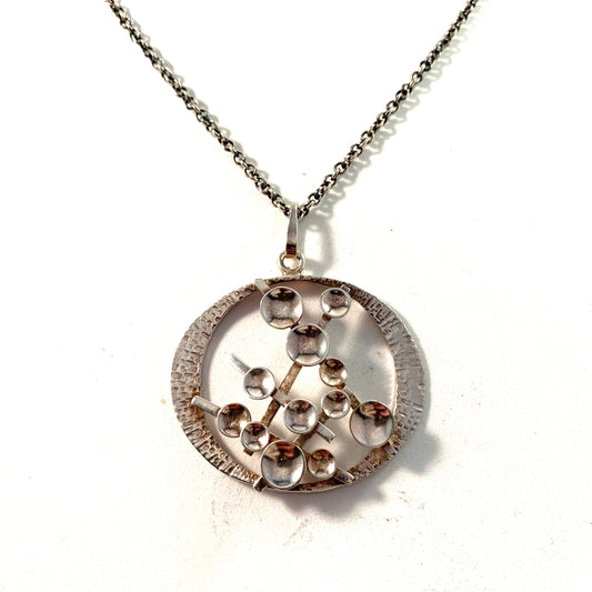 Claes E Giertta, Vintage Sterling Silver Large Pendant Necklace