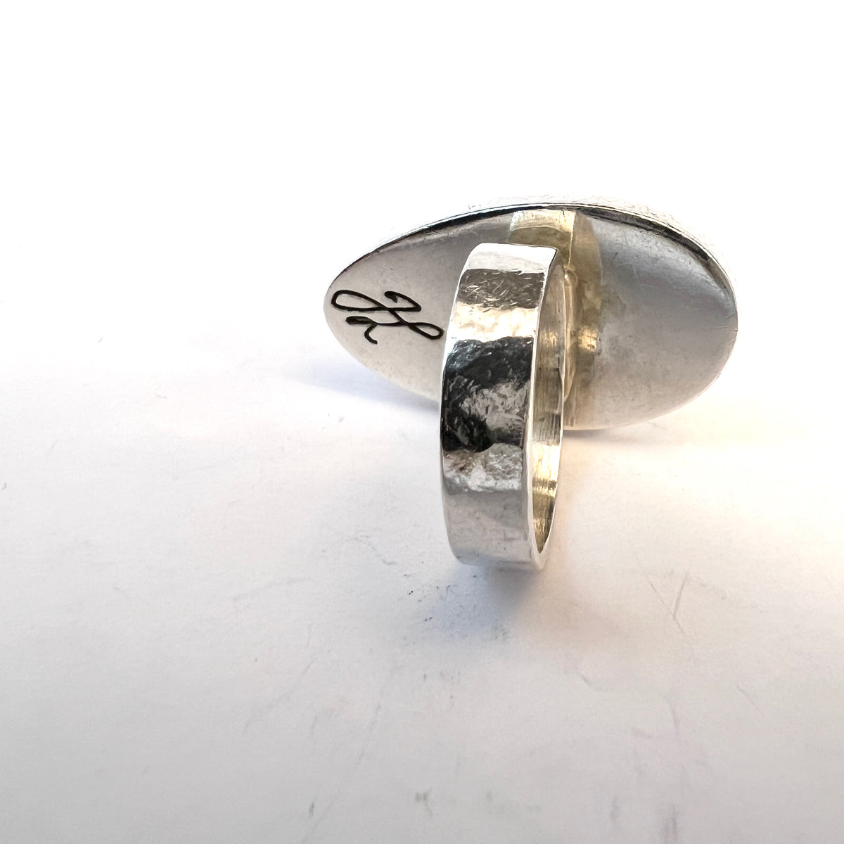 Scandinavia. Vintage Sterling Silver Local Hardstone Ring. Signed – T ...