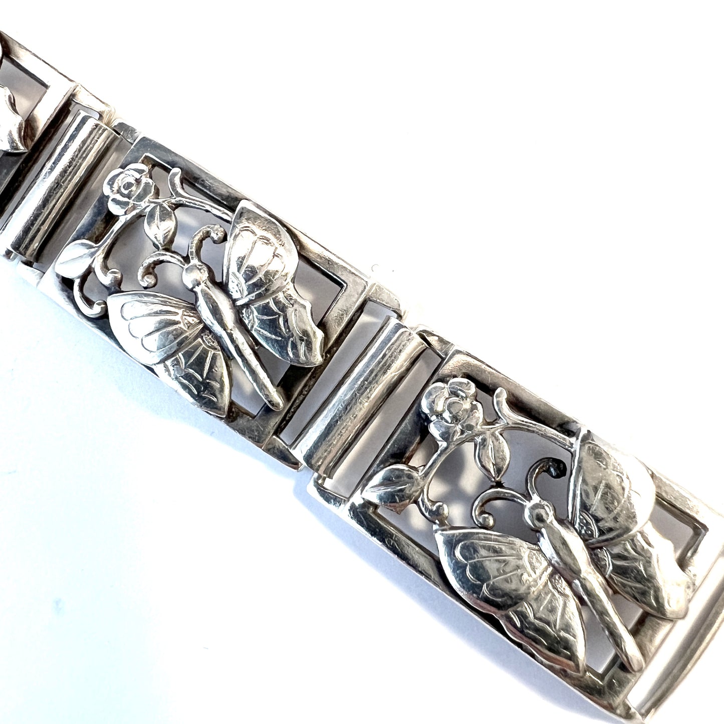 G Dahlgren, Sweden 1951. Vintage Sterling Silver Butterfly Bracelet.