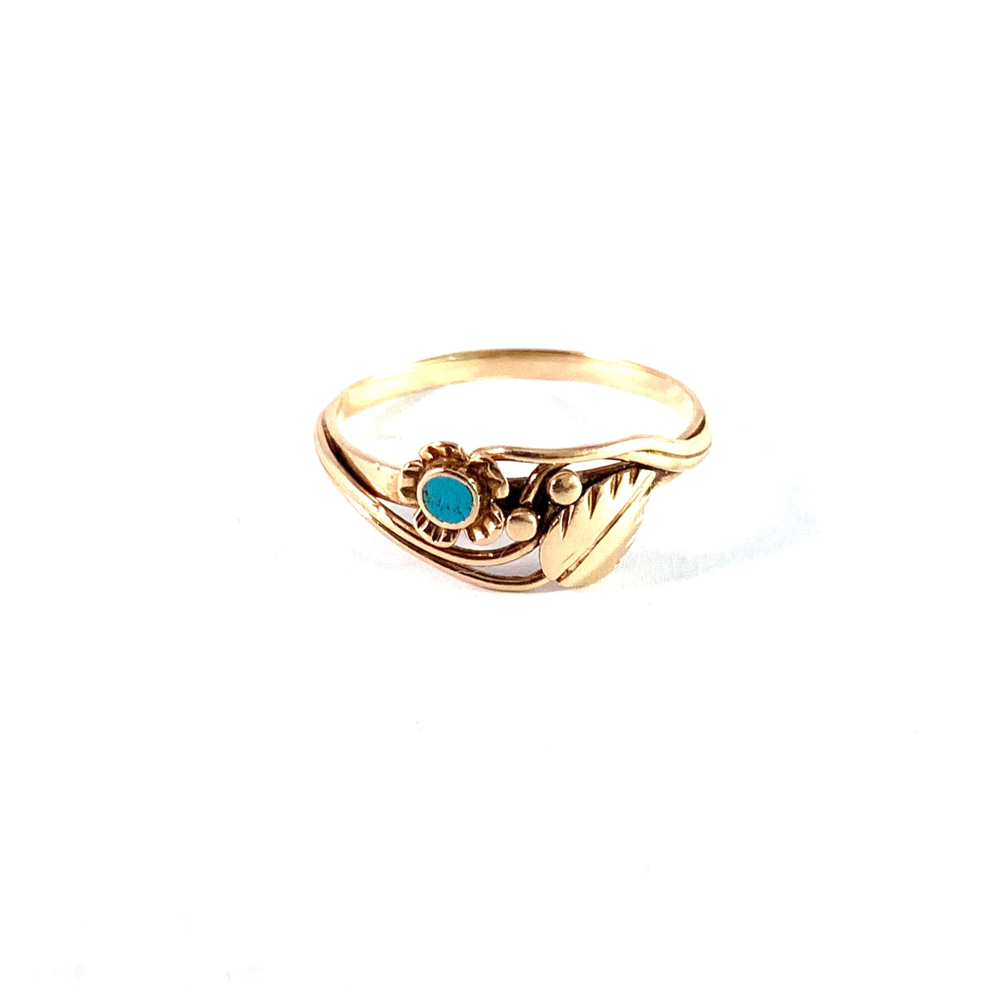 Poland, Vintage 14k Gold Turquoise Ring.