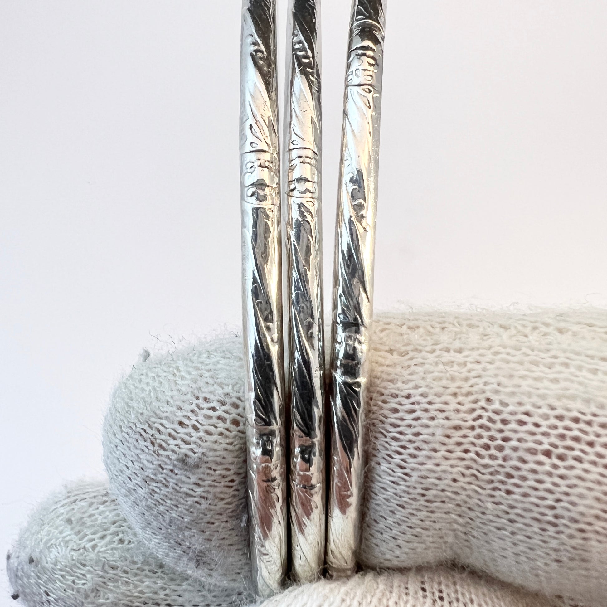 Soviet USSR c 1960-70s. Vintage Solid Silver Bangle Stack. – T ...