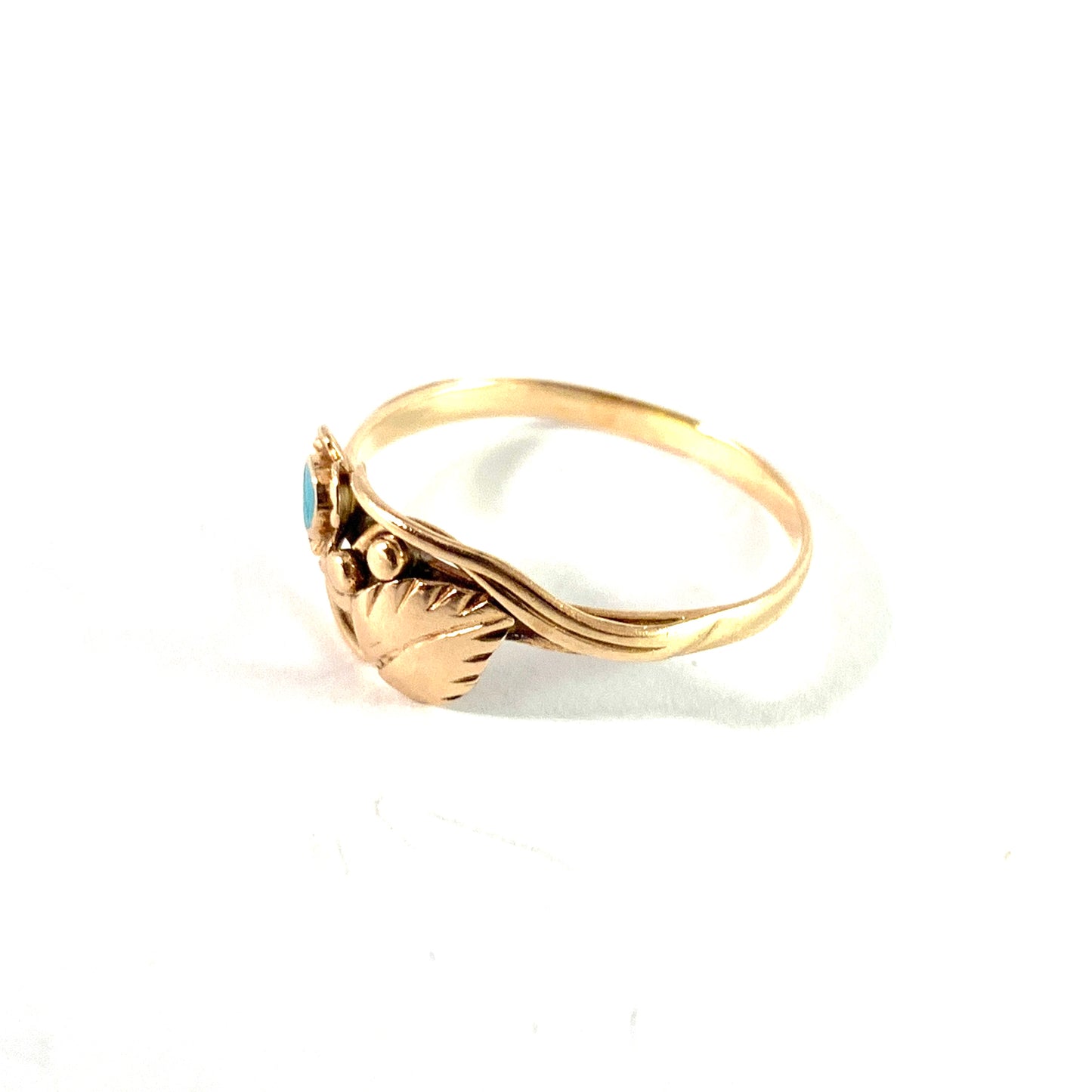 Poland, Vintage 14k Gold Turquoise Ring.