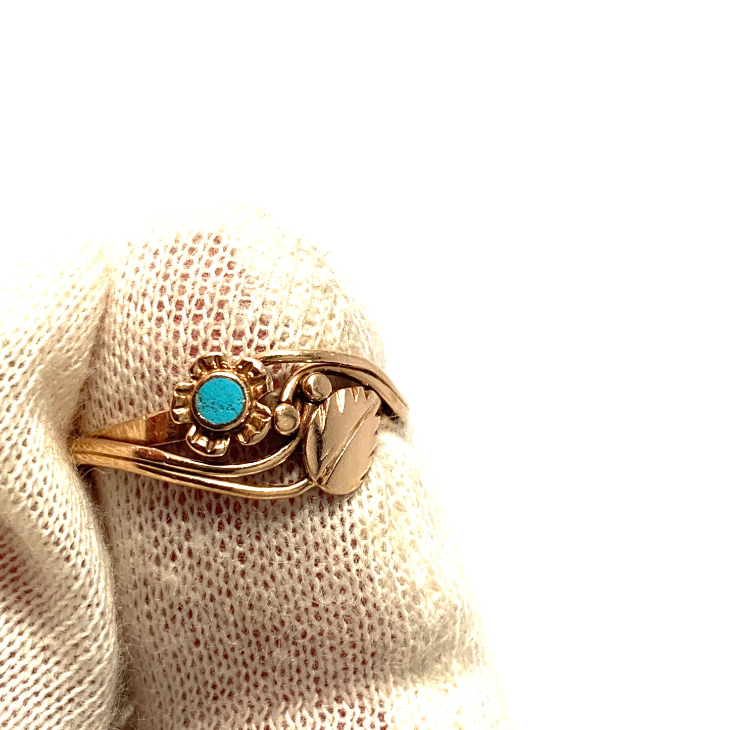 Poland, Vintage 14k Gold Turquoise Ring.