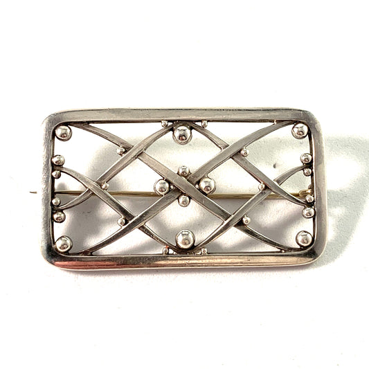 Georg Jensen, 1933-44 Art Deco No 266, by Harald Nielsen Sterling Silver Brooch. 