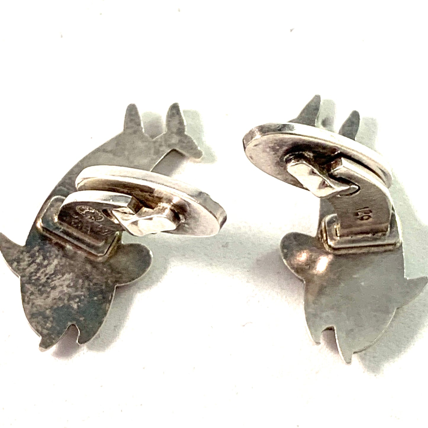 Georg Jensen Sterling Silver Dolphin Cufflinks. Design no 129 by Arno Malinowski