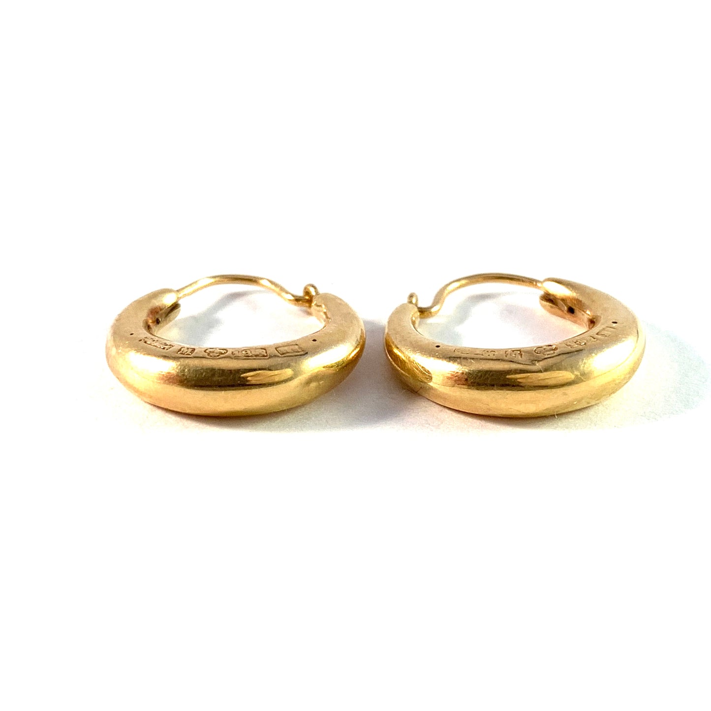 G Dahlgren, Sweden 1962. Vintage Mid Century 18k Gold Earrings.