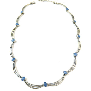 K&L-Kordes Lichtenfels, Germany 1950-60s Solid 835 Silver Chalcedony Necklace.