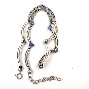 K&L-Kordes Lichtenfels, Germany 1950-60s Solid 835 Silver Chalcedony Necklace.