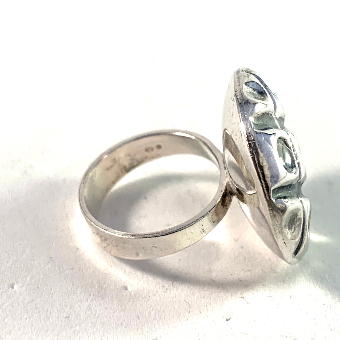Bold Modernist 830 Silver Vintage Ring.