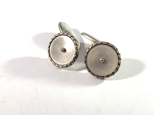 Tillander, Finland 1956 Mid Century Solid Silver Mother of Pearl Cufflinks.