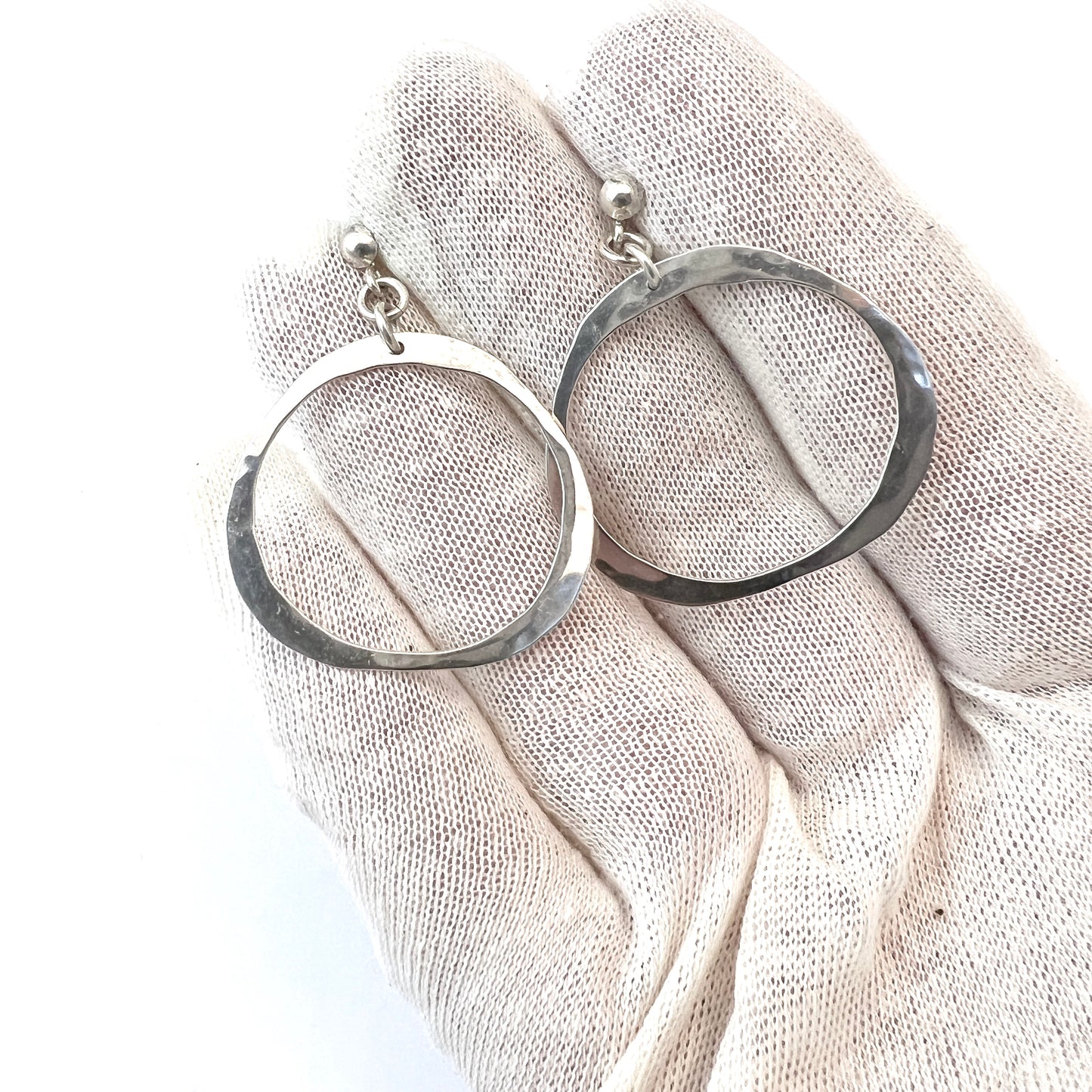 Annie Jagbeck, Sweden 1970s. Signed. Sterling Silver Earrings.