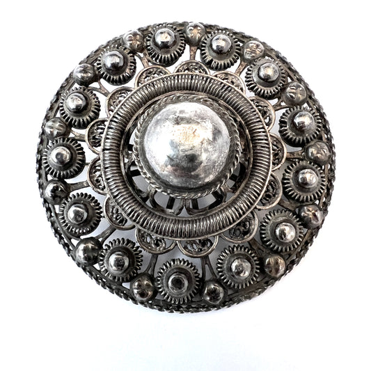 The Netherlands early 1900s Antique Solid Silver Traditional Brooch.