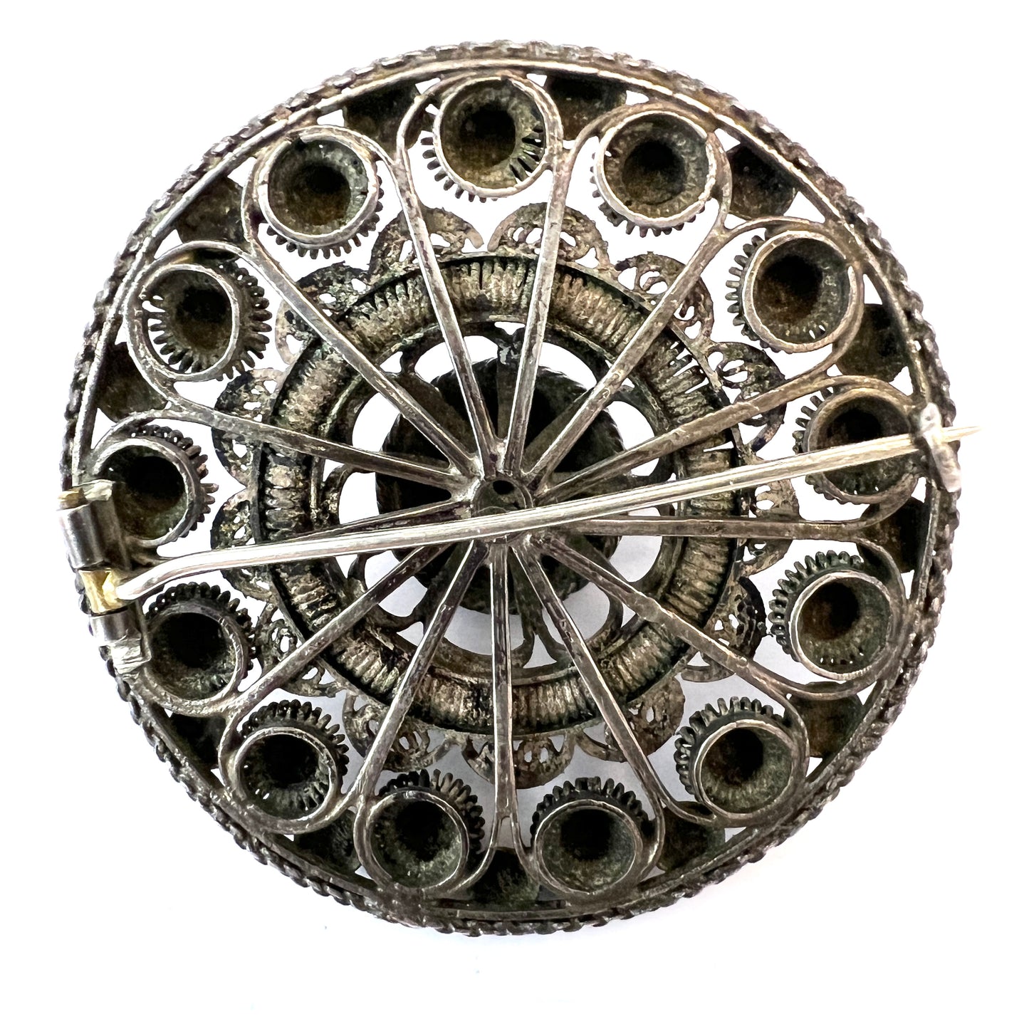 The Netherlands early 1900s Antique Solid Silver Traditional Brooch.