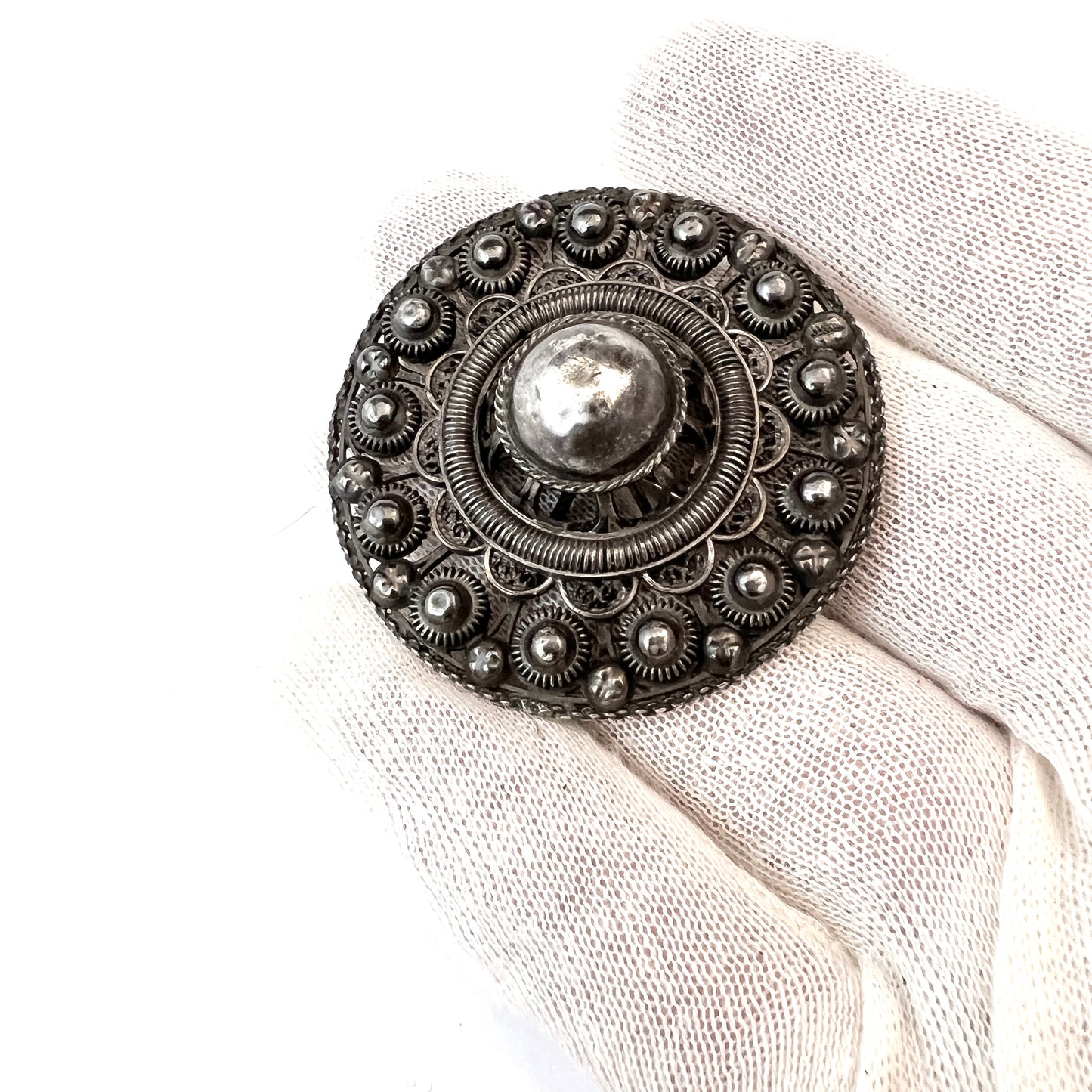 The Netherlands early 1900s Antique Solid Silver Traditional Brooch.