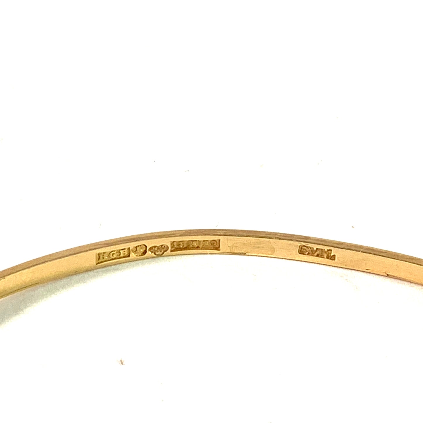 Hedberg for Guldvaruhuset, Stockholm 1959. Vintage 18k Gold Moonstone Amethyst Bangle Bracelet.