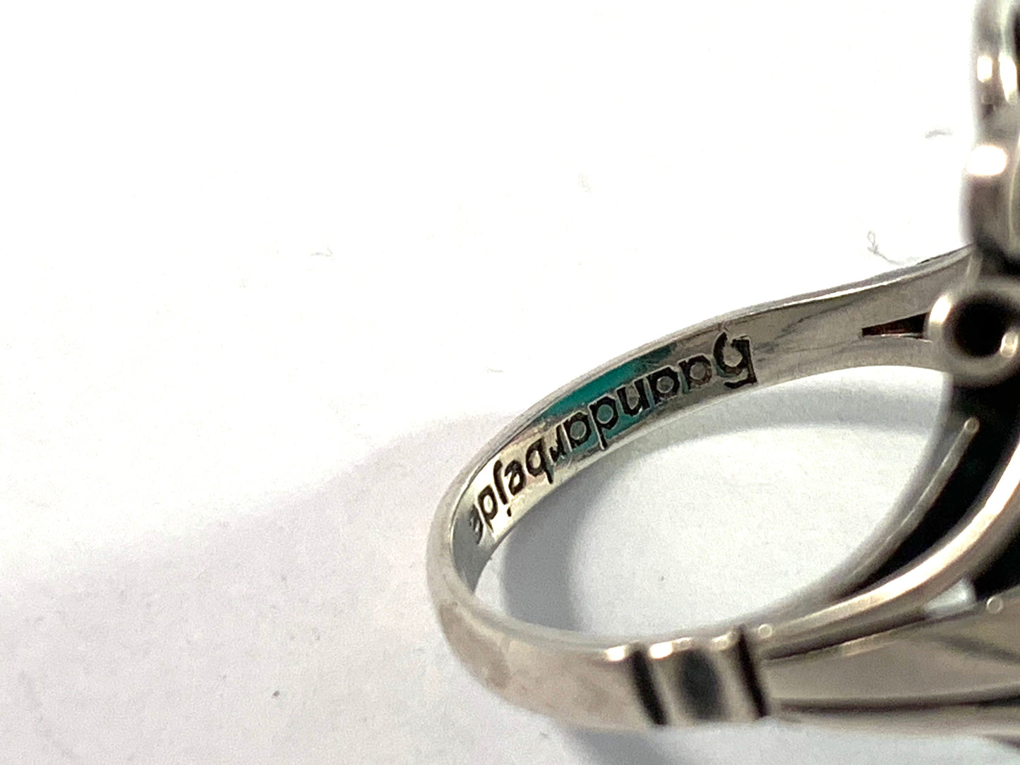 C.A Christensen (1937-1947), Denmark 830 Silver Chalcedony Ring