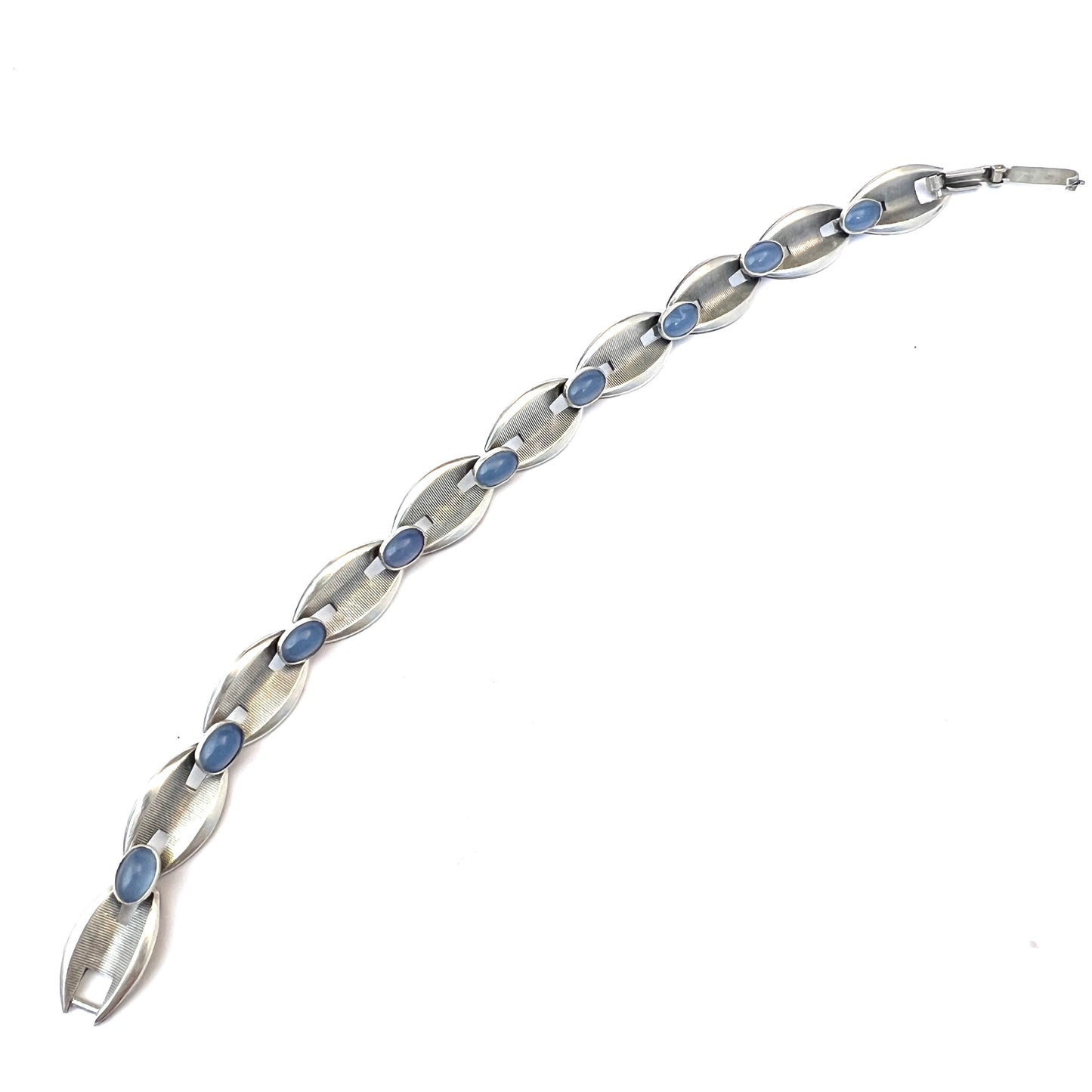 K&L-Kordes Lichtenfels, Germany 1960s Solid 835 Silver Chalcedony Bracelet.