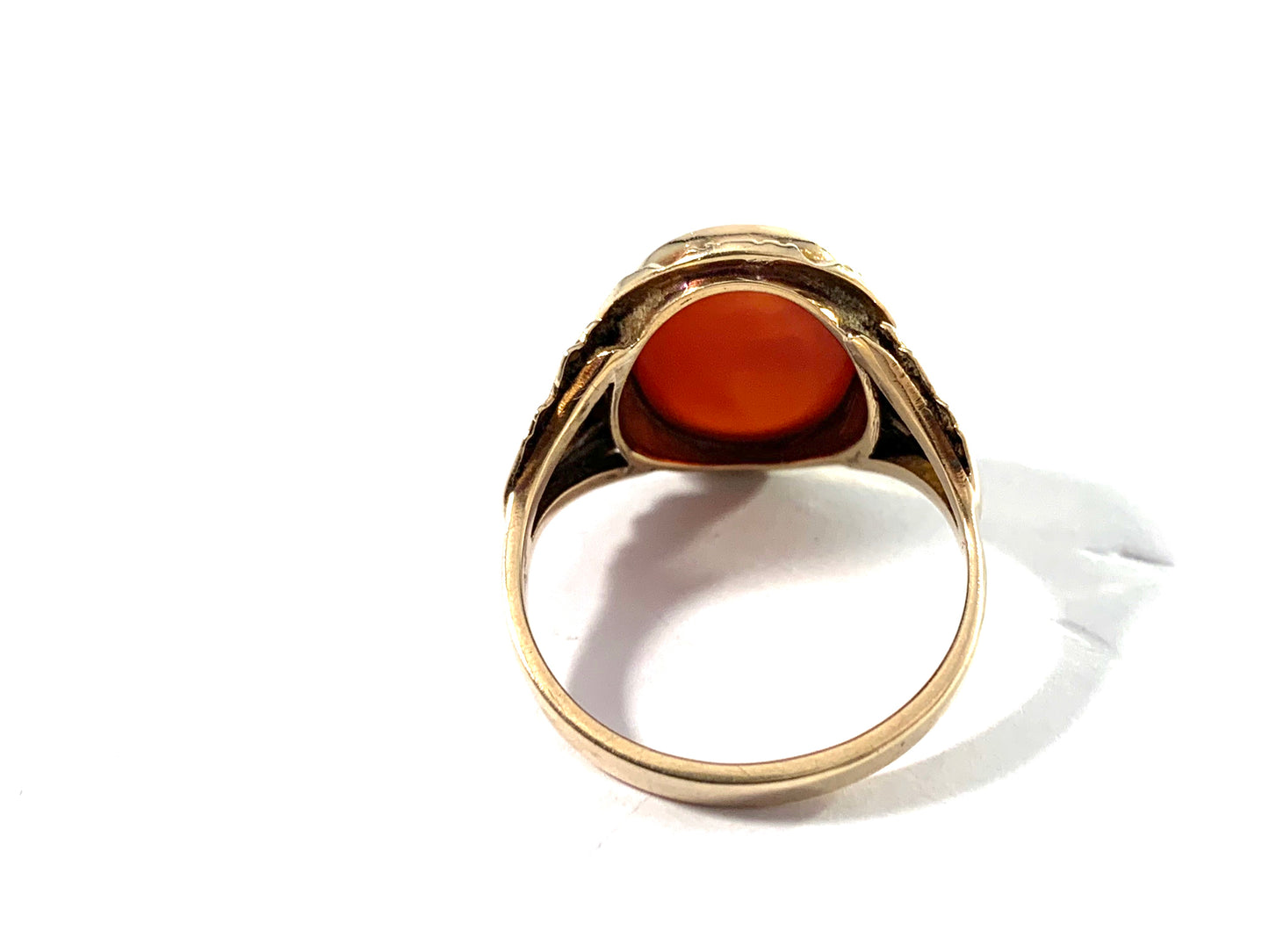 Mid Century 14k Gold Carnelian Unisex Signet Ring