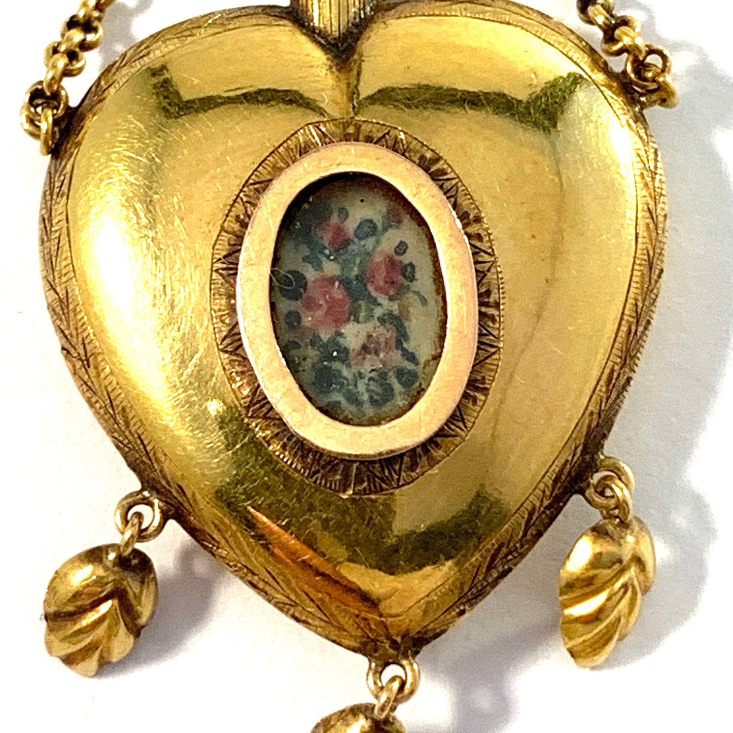 Axel Gabriel Estberg, Sweden 1818-68. Georgian 18k Gold Ex-Voto Sacred Heart Pendant.