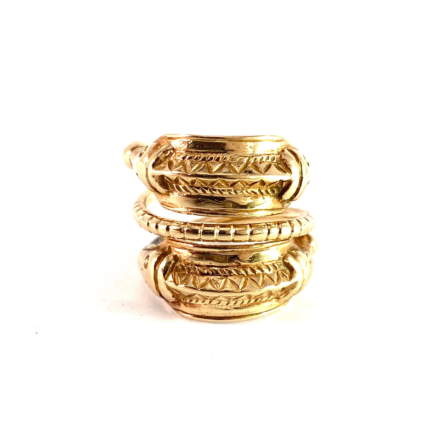 Denmark. Vintage 14k Gold Viking Copy Ring.