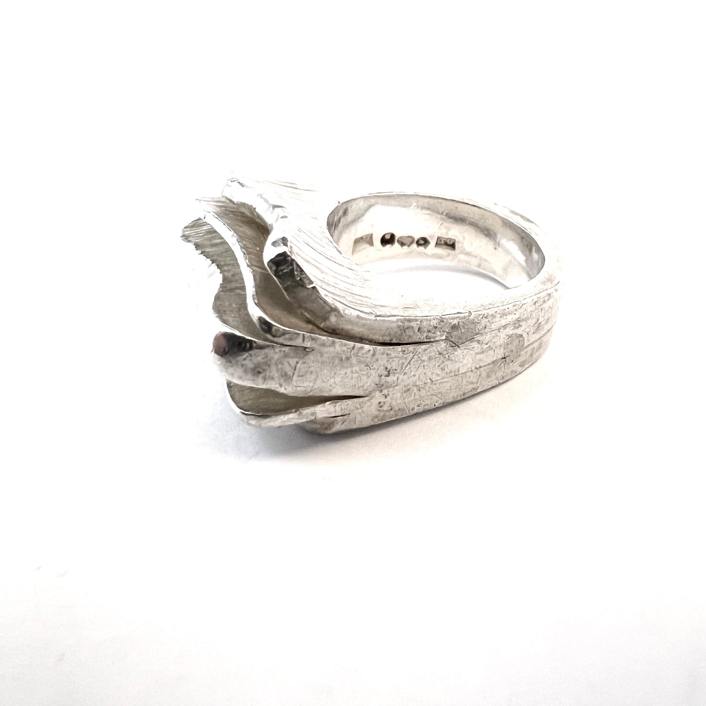 Rey Urban, Sweden 1969. Vintage Chunky Bold Brutalist Sterling Silver Ring.