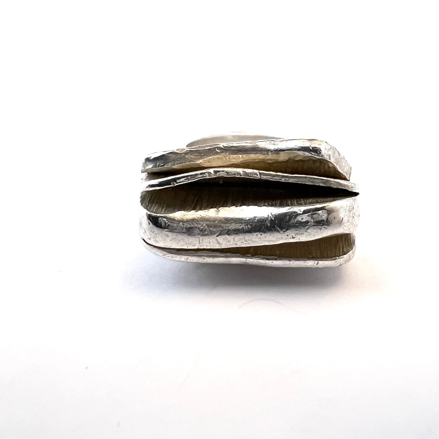 Rey Urban, Sweden 1969. Vintage Chunky Bold Brutalist Sterling Silver Ring.